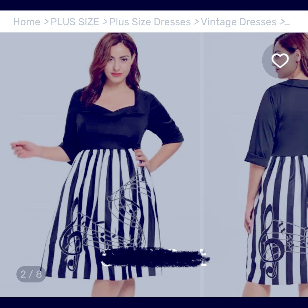 Black and white striped music dress vintage-style